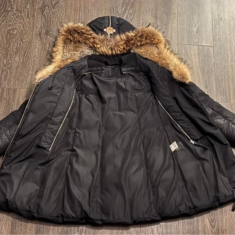 Mackage Black Puffer Coat with Tan REAL-Fur Trim - Picture 6 of 8